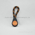 Fashion design injection zipper puller with inserted color cord